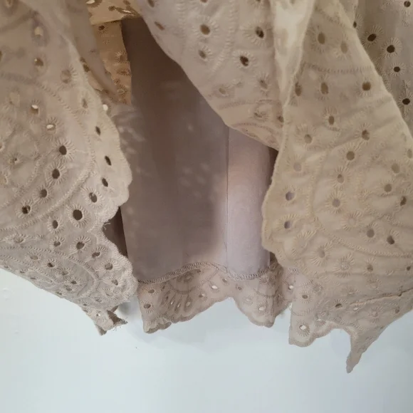 NWT Simplee Tan Eyelet High Waist Dress Size Large - Picture 8 of 12